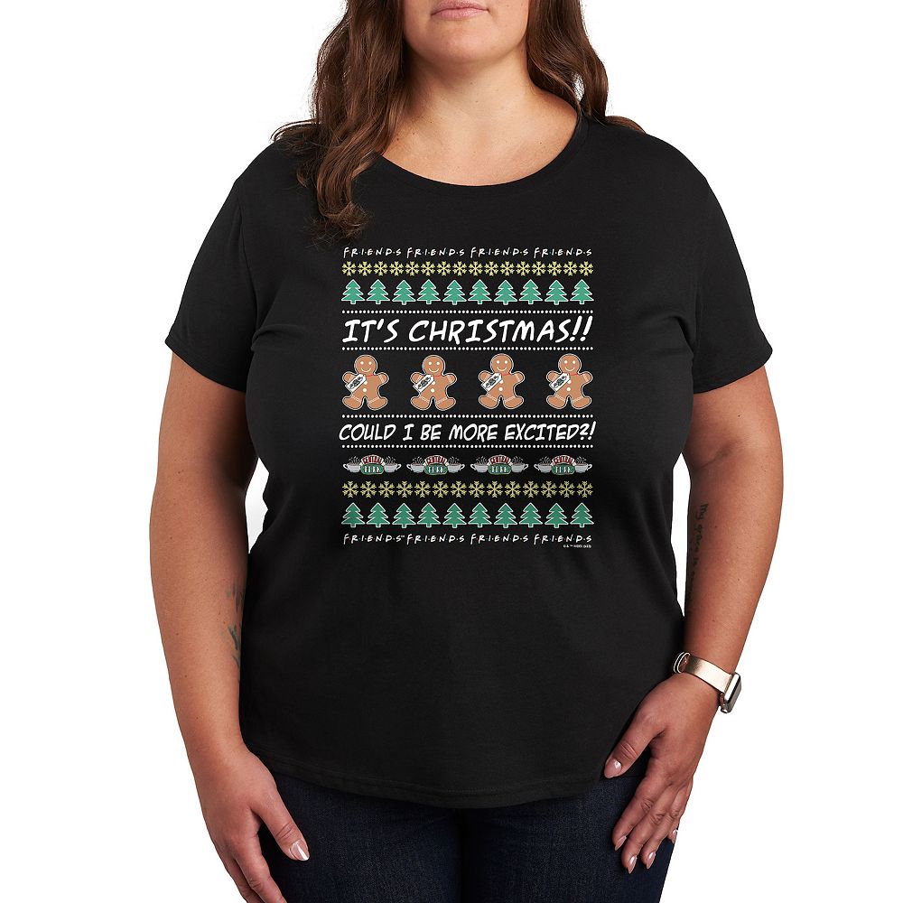 

Футболка с рисунком Plus Friends Ugly Christmas Sweater Licensed Character, черный