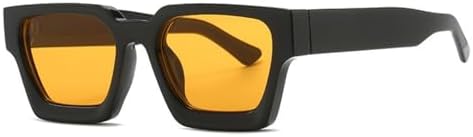 

Ретро-классические солнцезащитные очки для женщин и мужчин, модные винтажные солнцезащитные очки в современной женской и мужской оправе с защитой от УФ-излучения MTZJH, Black Yellow