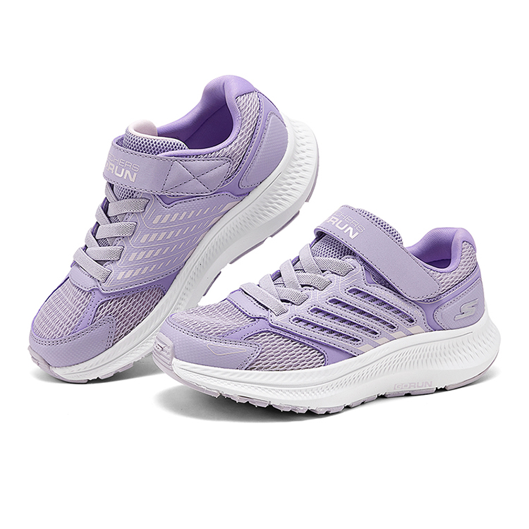 Skechers Kids Антискользящие износостойкие дышащие легкие амортизирующие низкие кроссовки для бега purple детские — фото 3