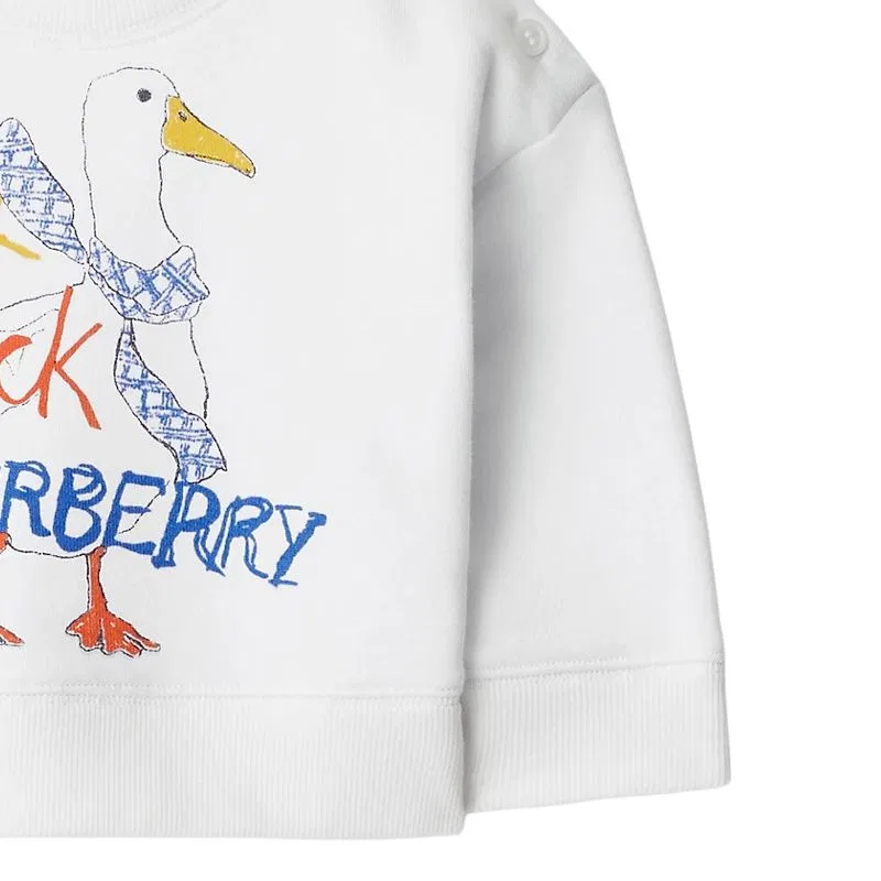 Свитшот белый Burberry для младенцев и малышей — фото 4