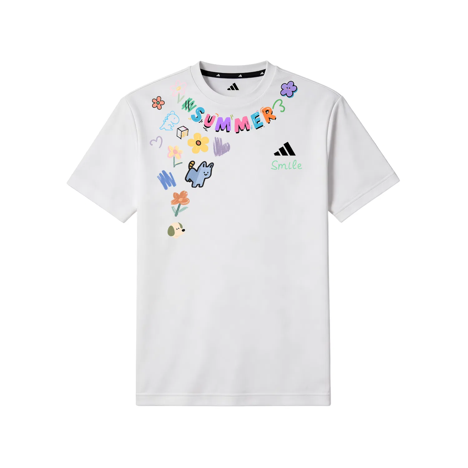 Футболка с круглым вырезом и коротким рукавом унисекс Black White Adidas