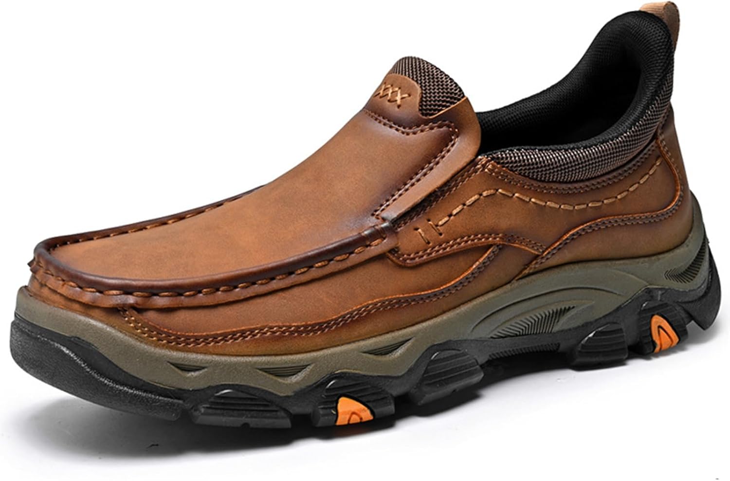 

Мужские слипоны в лоферах, ручная прошивка, удобные кожаные повседневные прогулочные туфли для работы, офиса, наряда и улицы Mviobuy, желтый