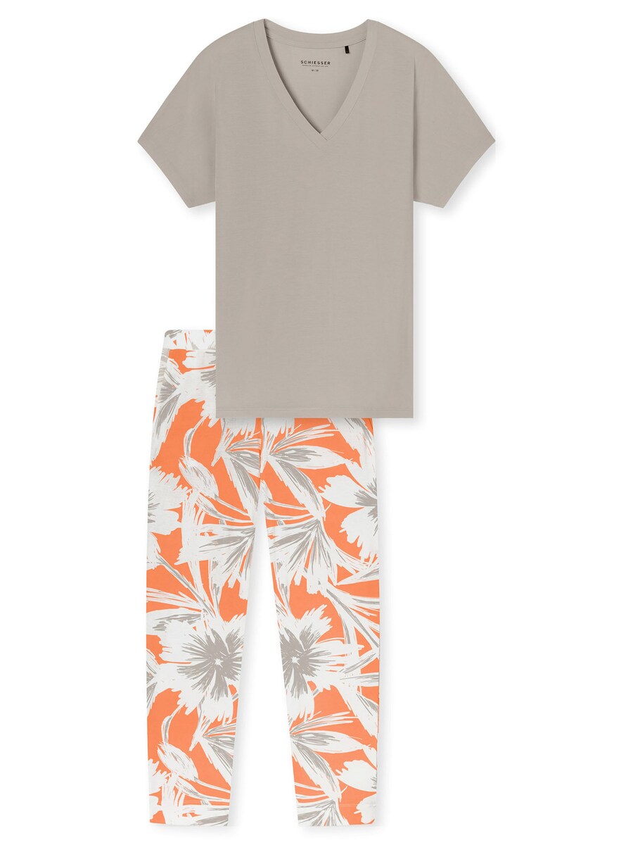 

Пижама SCHIESSER Selected Premium 7/8, цвет Grey/Orange/White