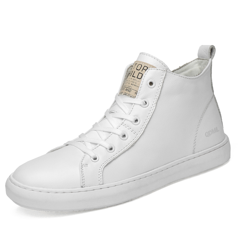 

Qiandongmeili Мужские мидтоп скейтборд кроссовки с белой флисовой подкладкой, цвет White Fleece-Lined
