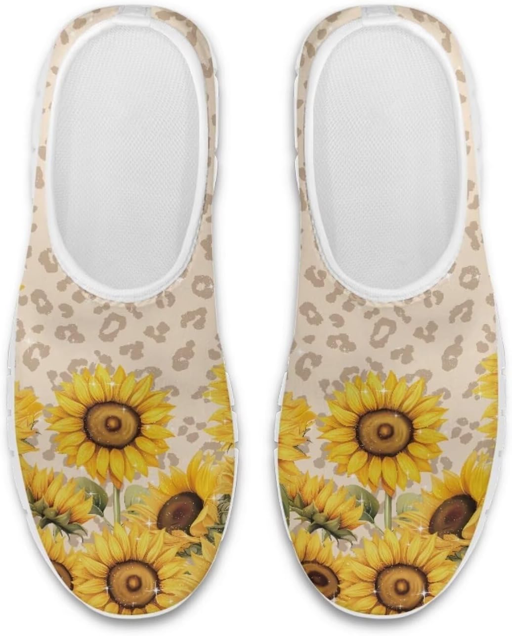 

Женские и мужские повседневные туфли с низким вырезом chaqlin, слипоны, широкие, мягкие, дышащие кроссовки для тенниса и тренировок, лоферы, Sunflower Leopard Pattern