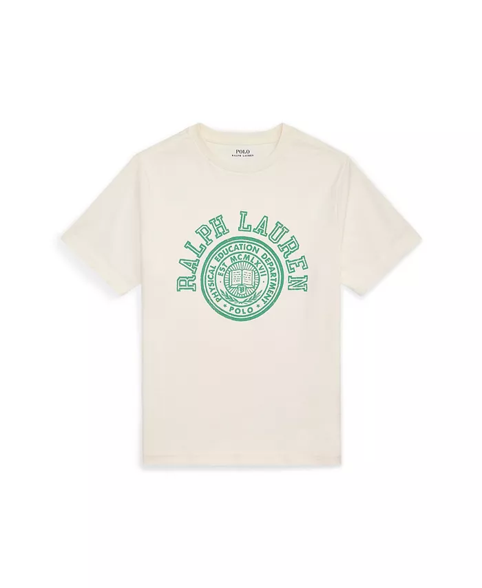 

Футболка с логотипом Big Boys Polo Ralph Lauren, слоновая кость/кремовый