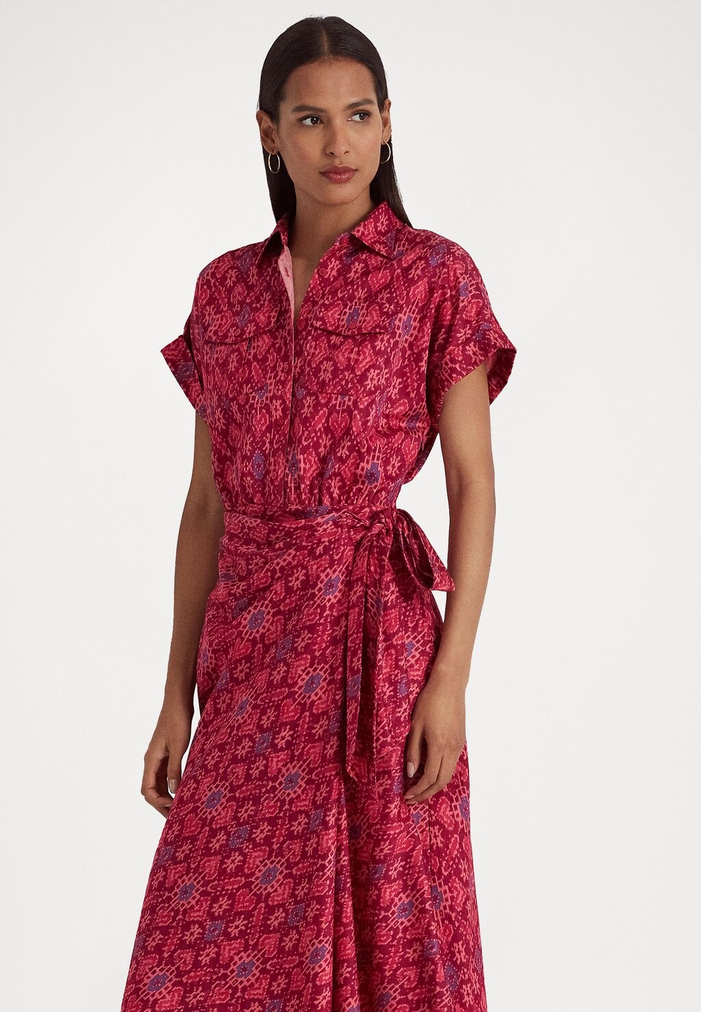 

Платье Camisero Lauren Ralph Lauren SEAGILL SHORT SLEEVE DAY DRESS, цвет фуксии