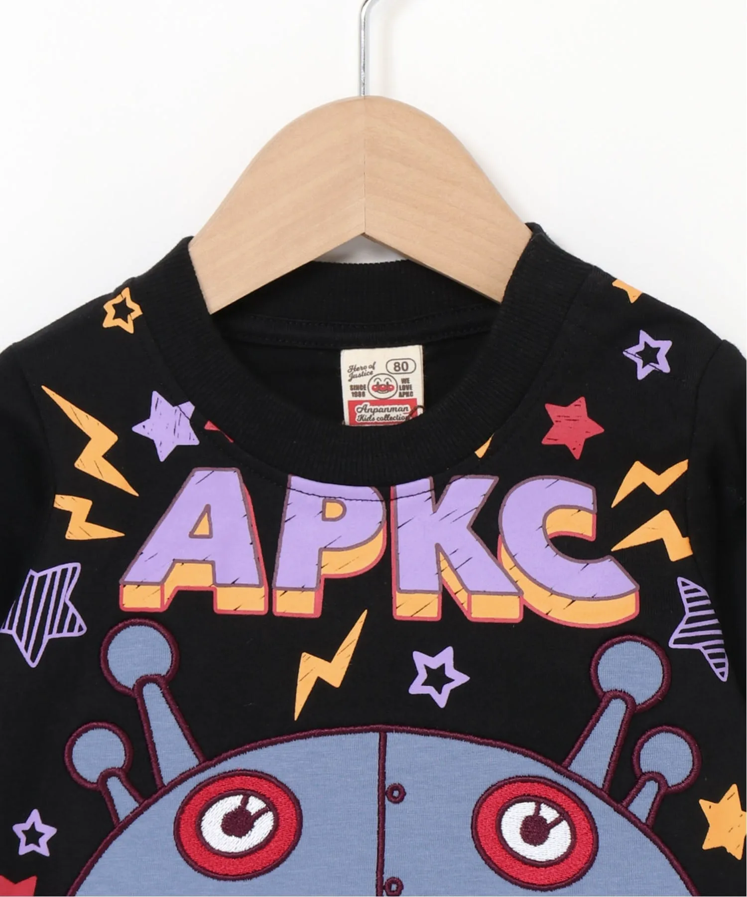 Футболка с длинными рукавами Dadandan с большой аппликацией Anpanman Kids Collection, black — фото 4