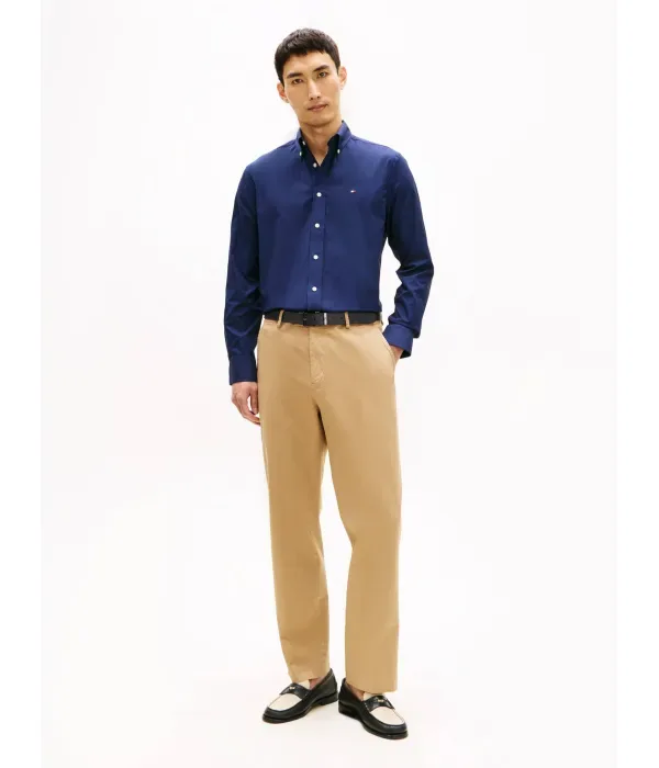 Однотонная рубашка из поплина для активного отдыха regular fit Tommy Hilfiger, темно-синий — фото 2