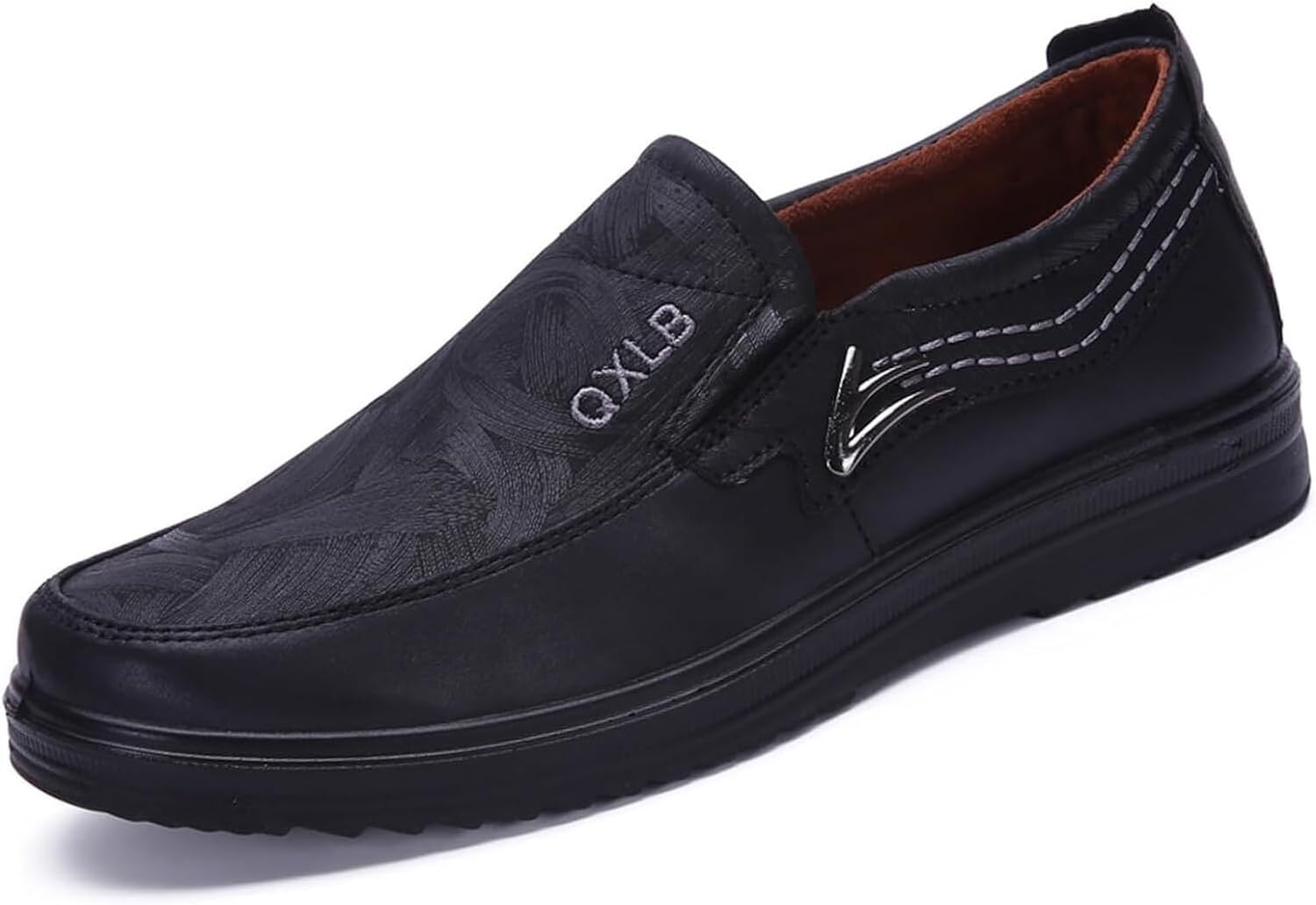 

Мужские повседневные лоферы Удобные слипоны Модные легкие кожаные туфли Для улицы Противоскользящие С круглым носком и прогулок Плоские ортопедические туфли для мужчин Generic, черный