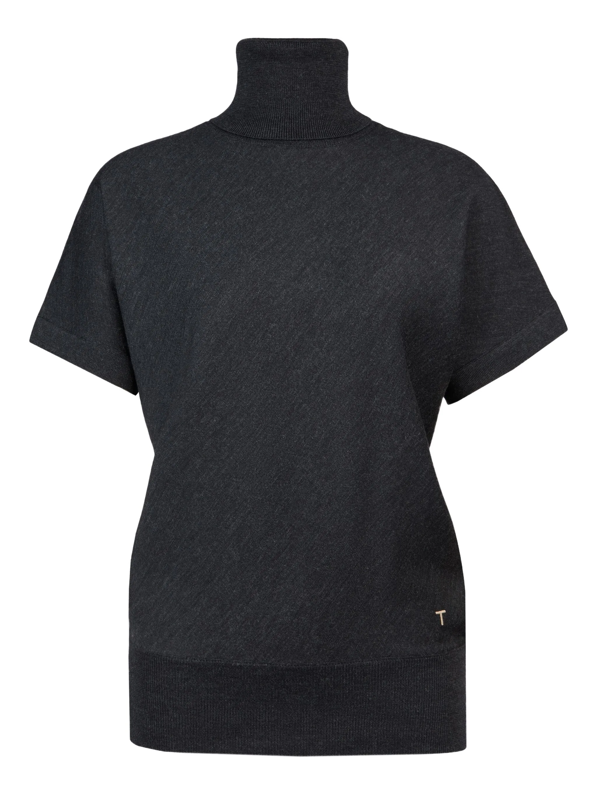 

Свитер с высоким воротником и короткими рукавами Tod'S, черный