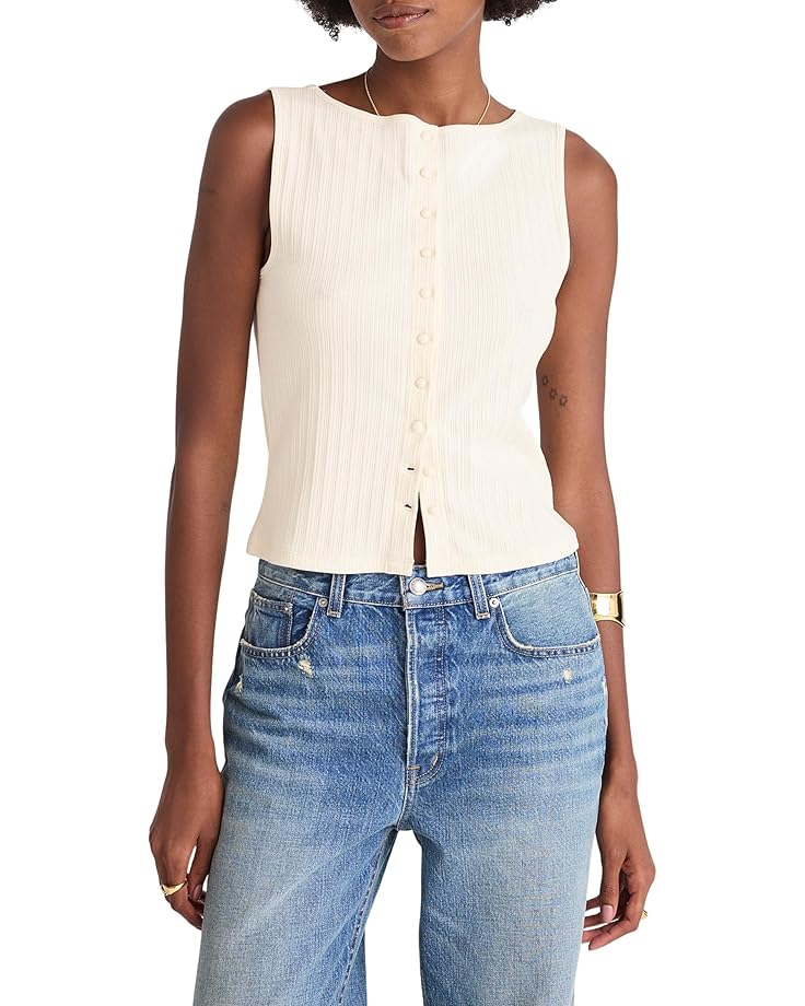 

Женская текстурированная жилетка Madewell с пуговицами Shank, Vintage Ivory