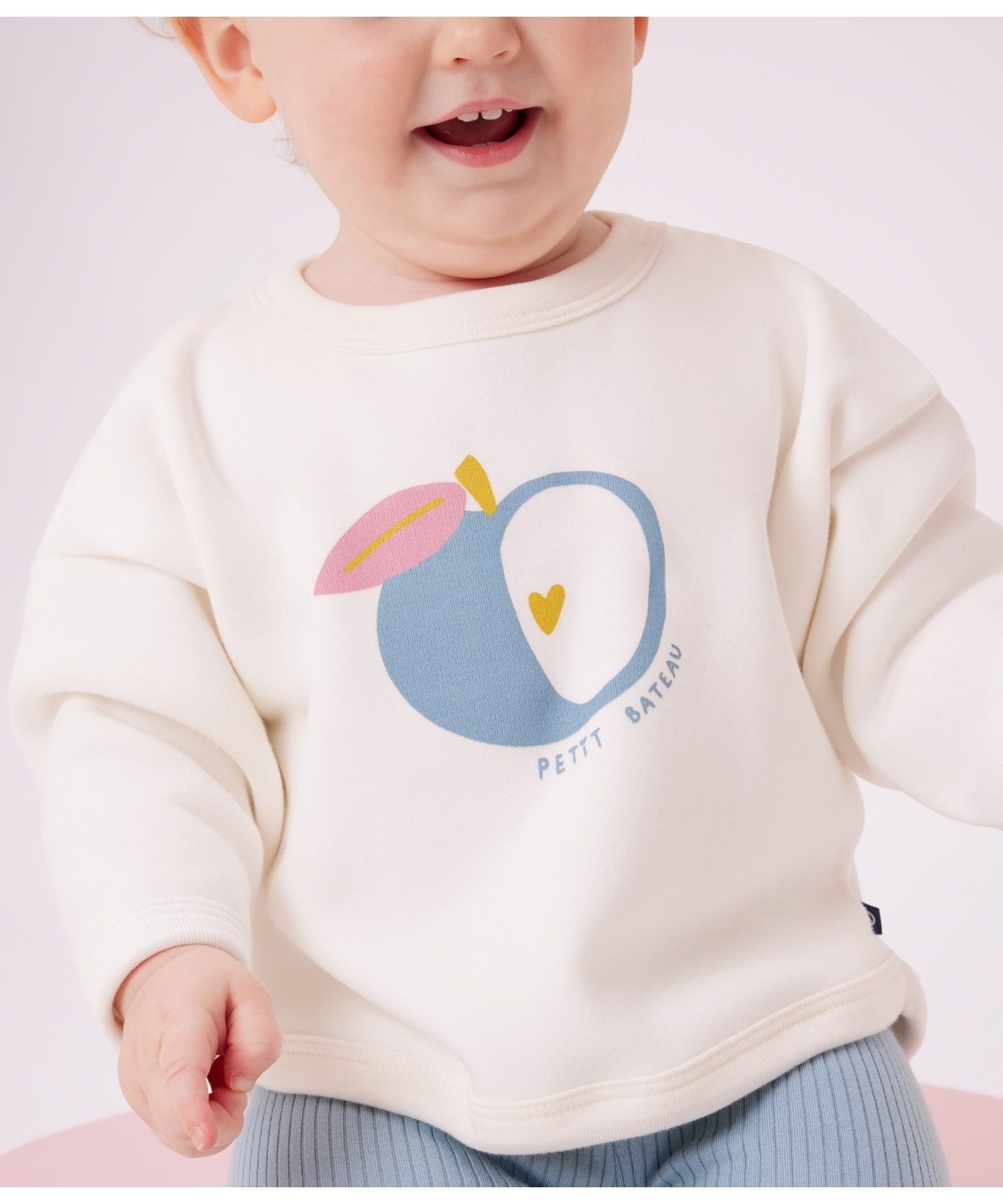 Пуловер из толстовки PETIT BATEAU, Off white — фото 3