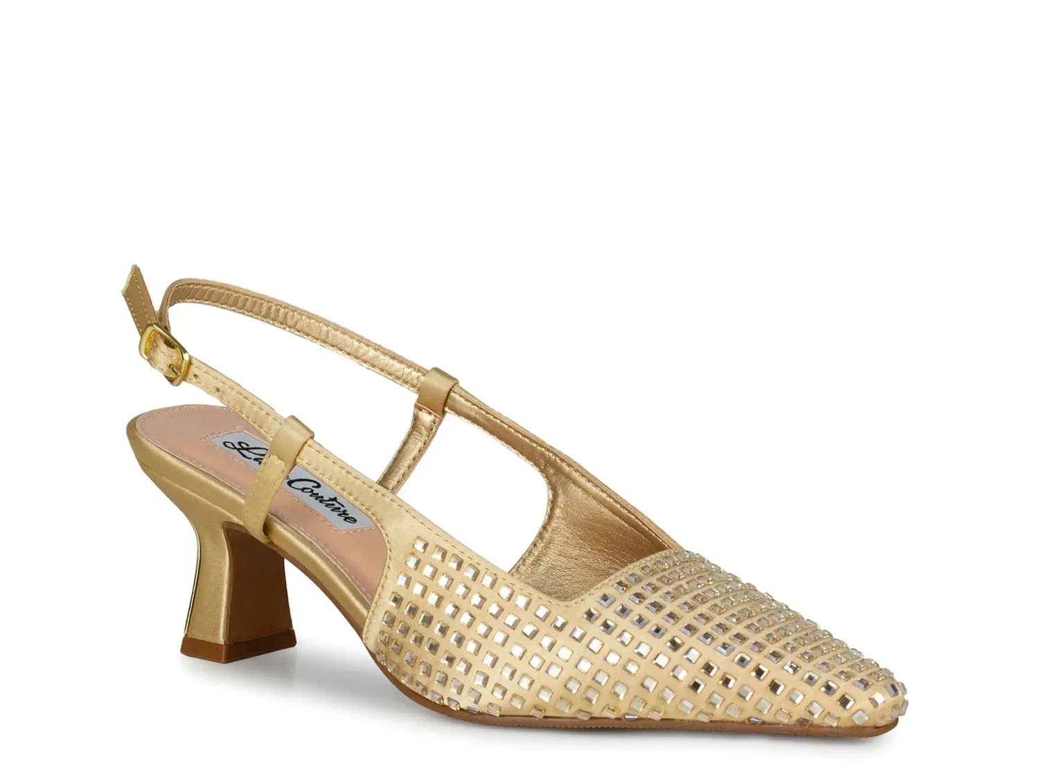 Туфли-лодочки Lady Couture Shana, атлас с золотистым металликом