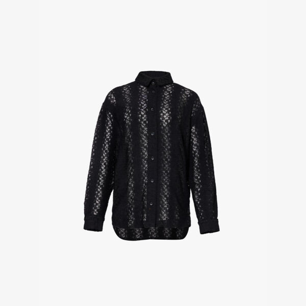 

Рубашка Zara из эластичной ткани, связанная крючком Won Hundred, черный