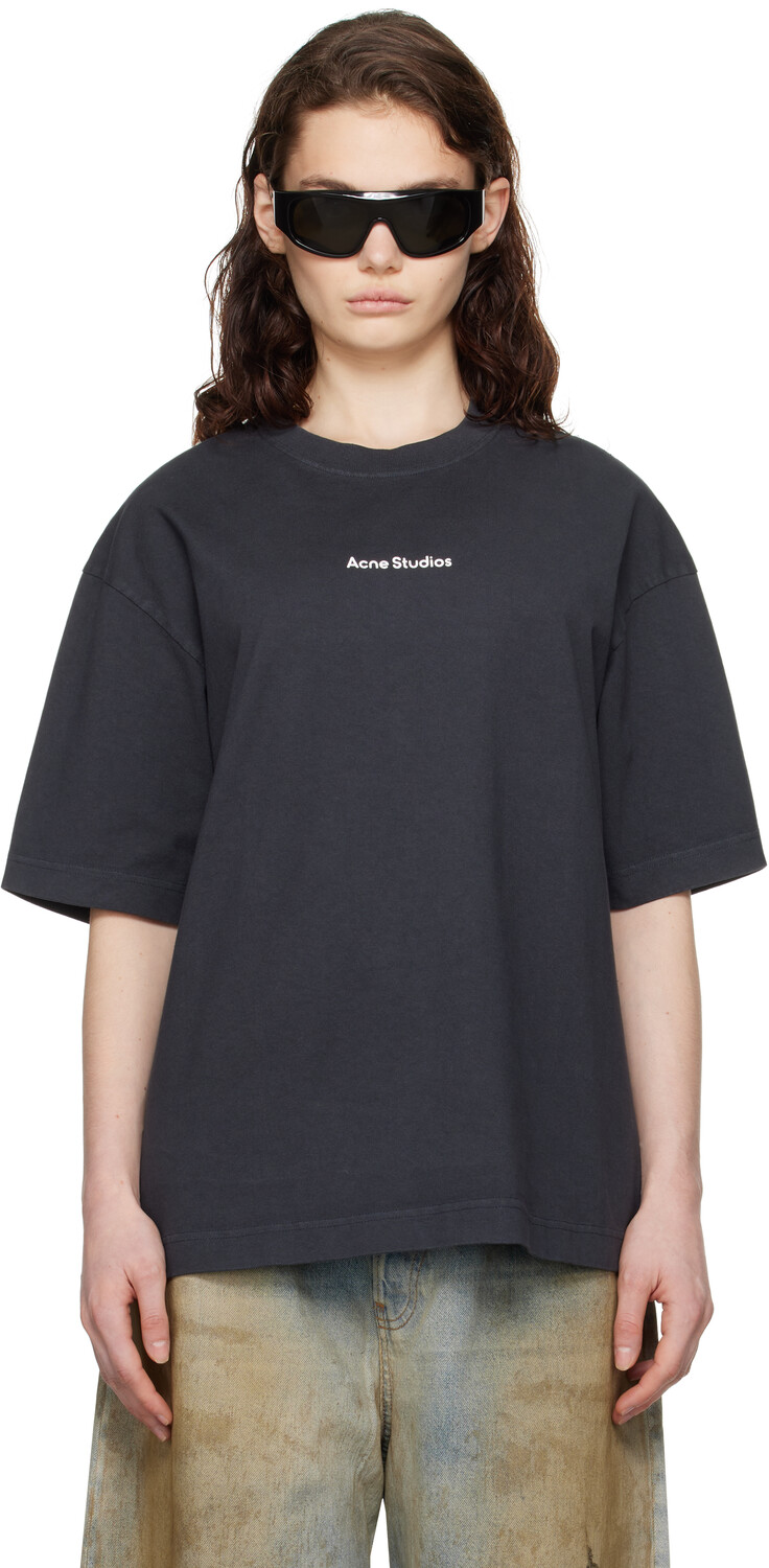 

Футболка свободного кроя с логотипом Stamp Acne Studios, черный