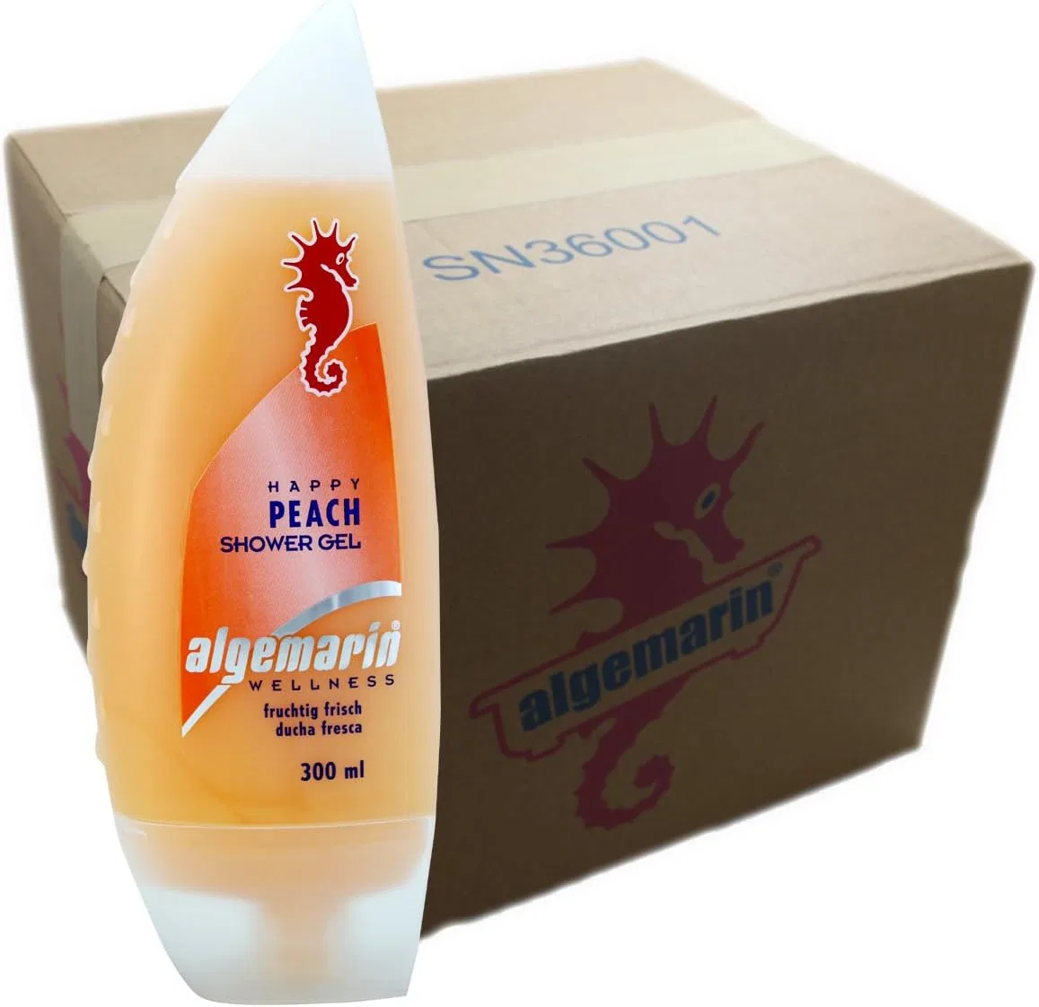 Гель для душа Algemarin, персик, 300 мл, набор 24 шт