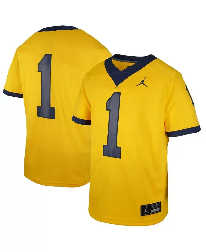 

Реплика игровой майки Big Boys and Girls Maize Michigan Wolverines Untouchable Jordan