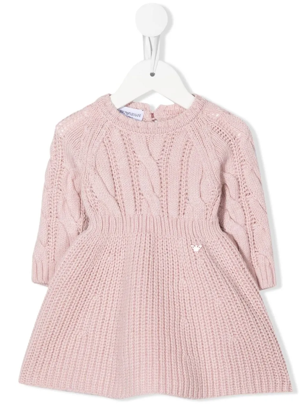 

Трикотажное платье с расклешенной юбкой Emporio Armani Kids, розовый