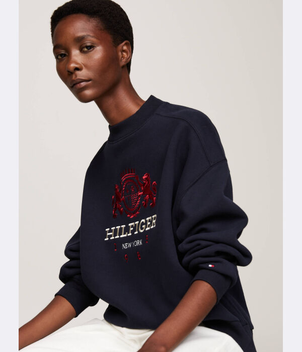 Толстовка женская Tommy Hilfiger университетская, черный — фото 4