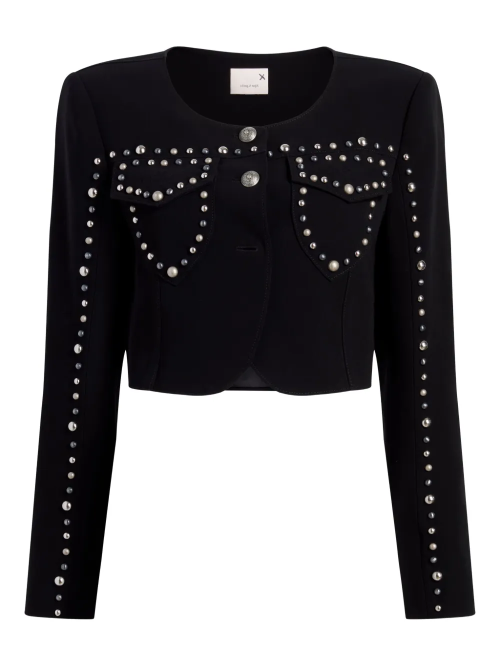 

Укороченный жакет Olga с заклепками Cinq A Sept, черный