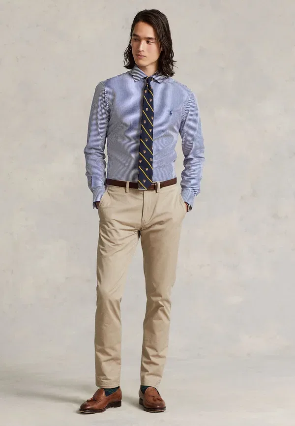 Спортивная рубашка из поплина Slim Fit Polo Ralph Lauren, королевский синий/белый — фото 2