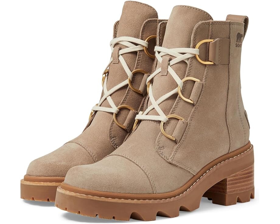 Ботинки женские Sorel Joan Now Lace из натуральной кожи, коричневый