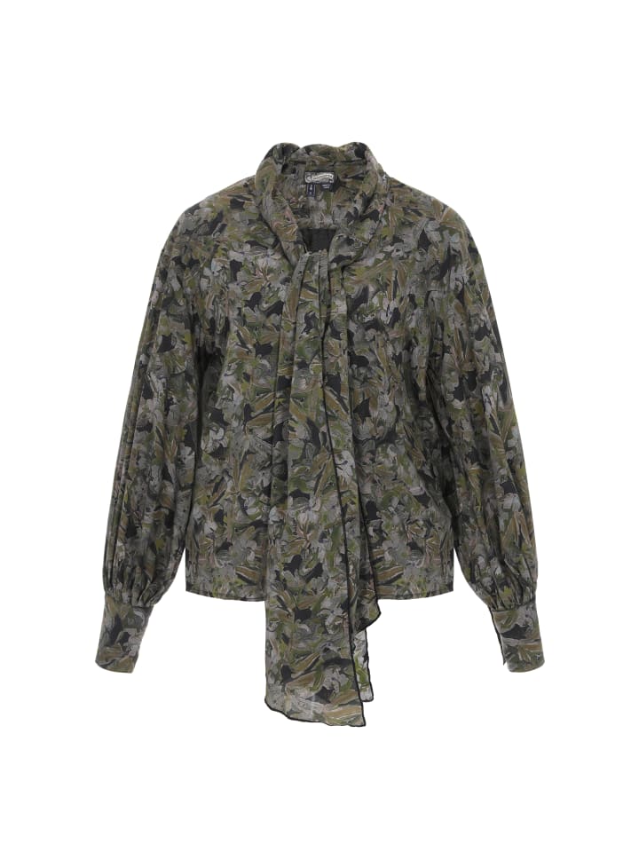 

Женская рубашка с черным цветочным принтом DreiMaster Vintage