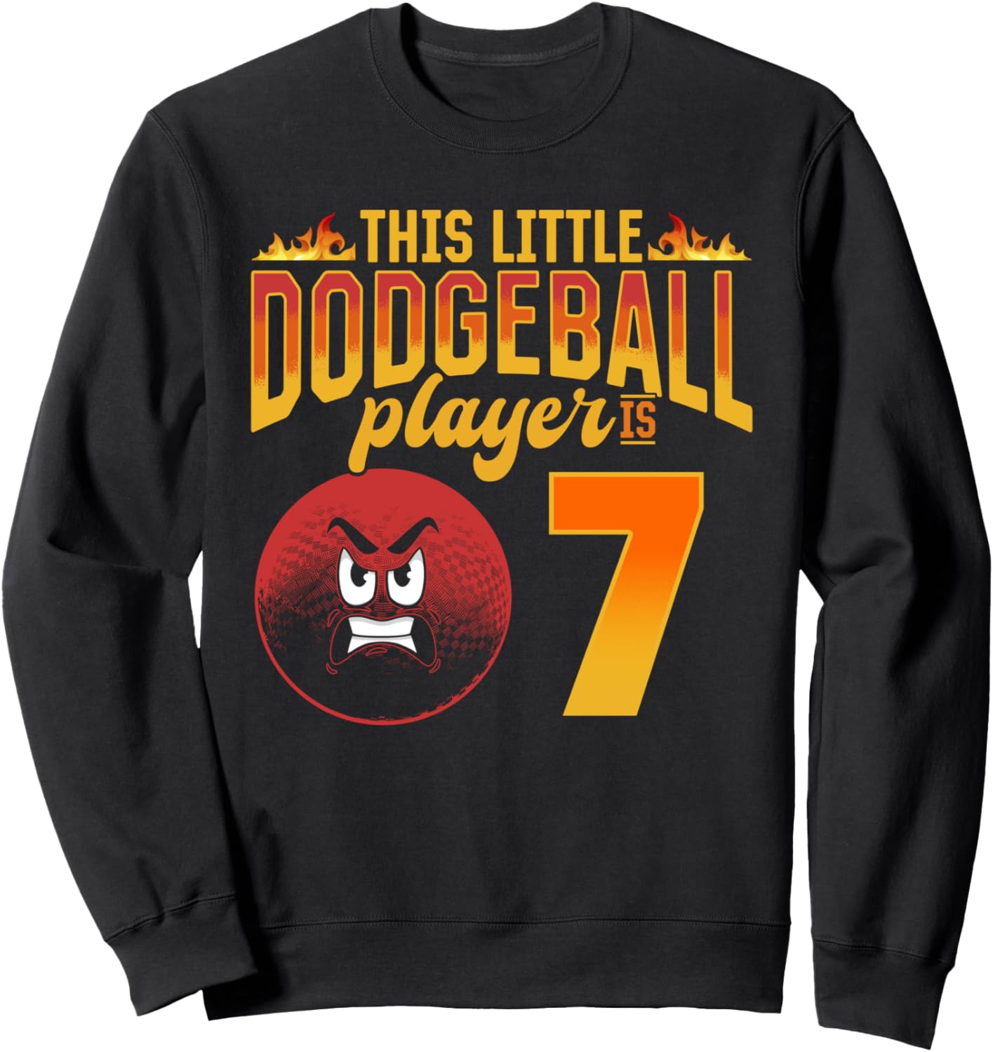 

Толстовка с изображением игрока в вышибалы на 7-й день рождения 7Th Birthday Dodgeball Player, черный