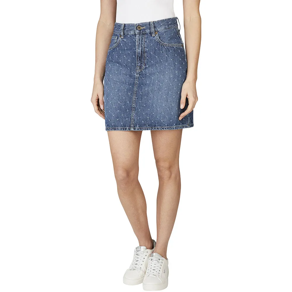 

Юбка Pepe Jeans Mini High Waist Short Denim, синий