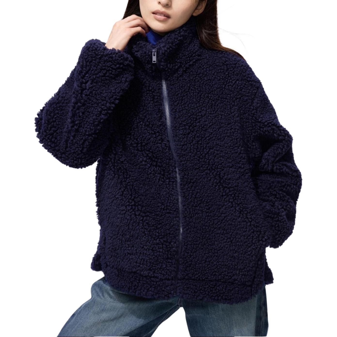 

UNIQLO Пальто с бархатистой текстурой Women's, Navy Blue
