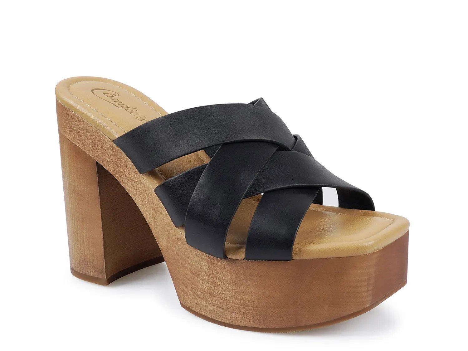 Сандалии Candie's Marlie Platform Sandal, Black Leather