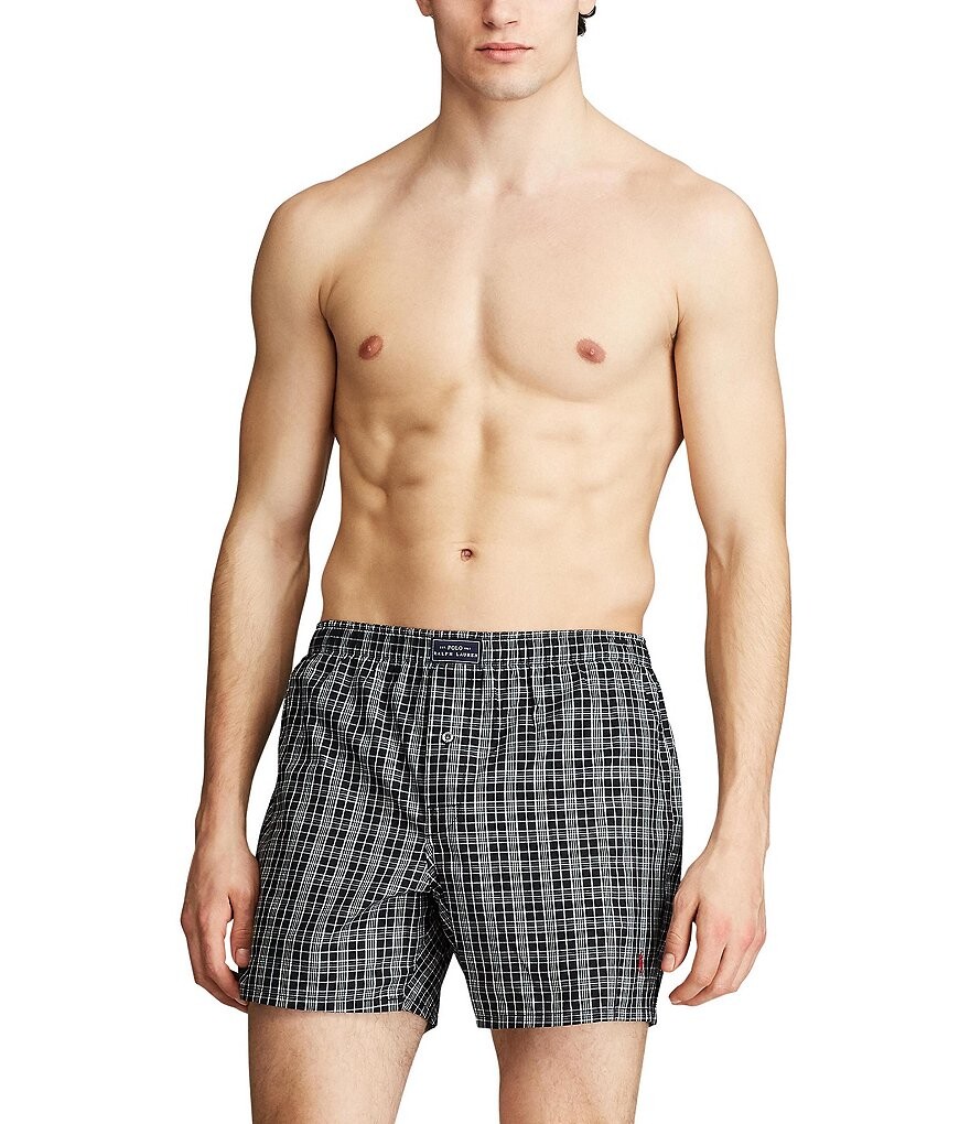 

Черные тканые боксеры в клетку Polo Ralph Lauren Smith, черный