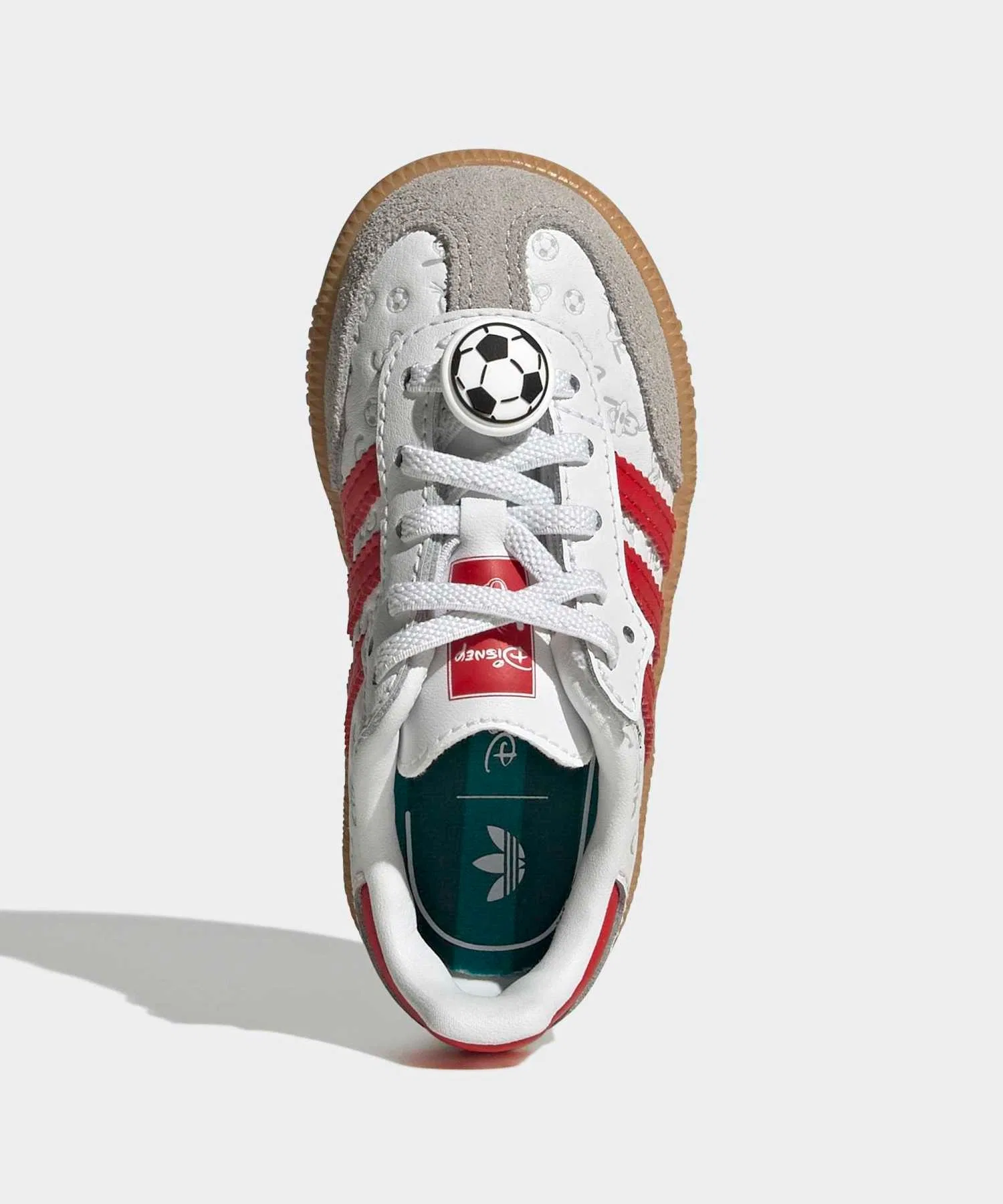 Детские кроссовки adidas Disney Samba OG из натуральной кожи с эластичными шнурками белые — фото 2