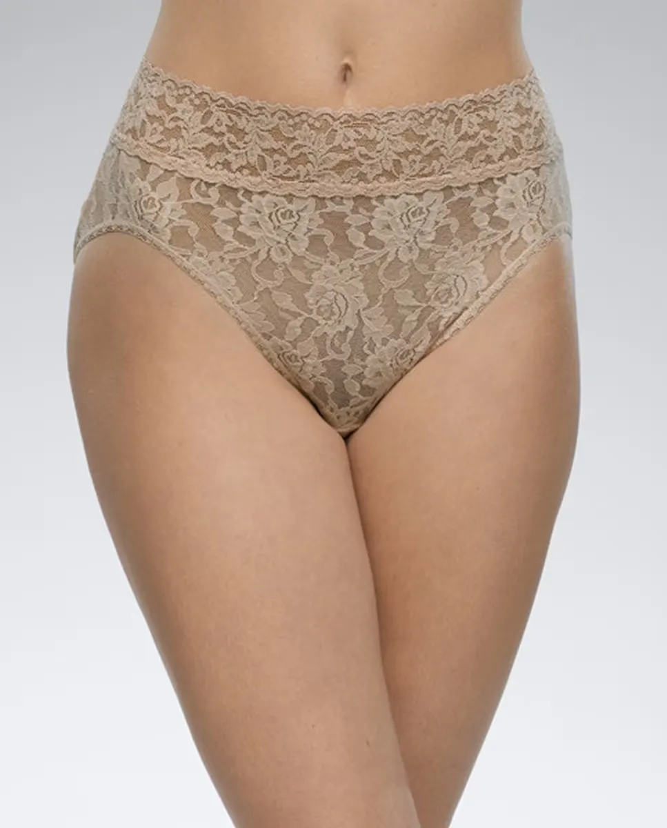 

Высокие кружевные трусики с цветочным принтом Hanky Panky, коричневый