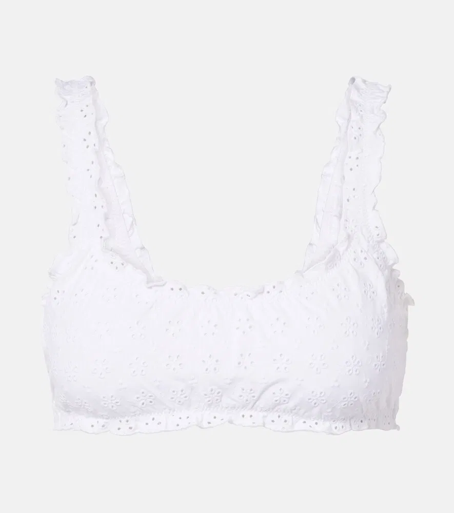 Лиф бикини Broderie Anglaise с оборками Polo Ralph Lauren, белый