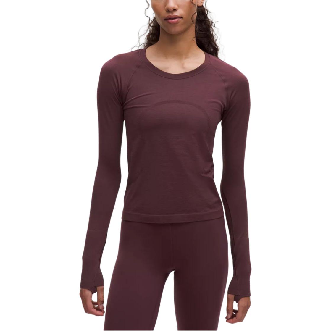 

Женская футболка Swiftly Tech Lululemon, красный merlot белый mixed color/sxgn/wht
