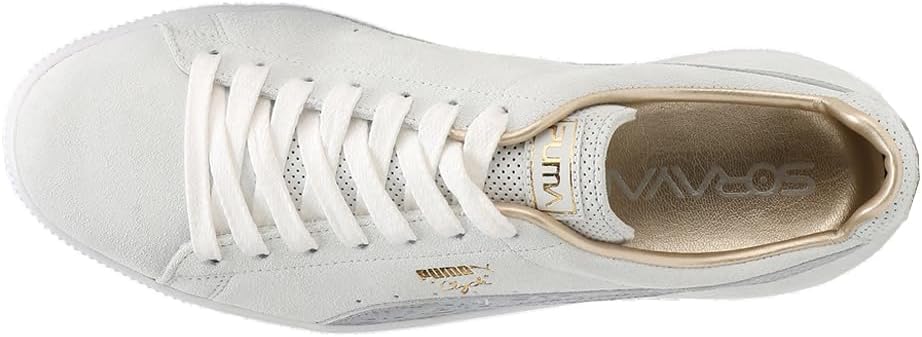 Мужские кроссовки PUMA Clyde Mij Sorayama Metallic с шнуровкой- повседневные, слоновая кость, серый — фото 4
