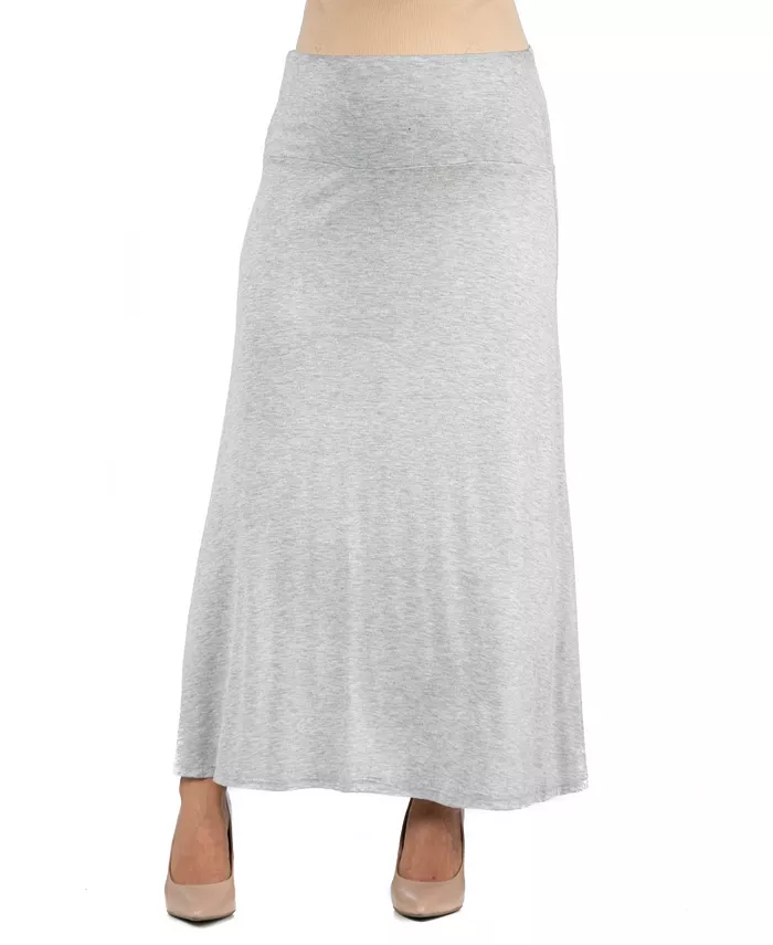 

Женская однотонная юбка макси для беременных с эластичной талией 24seven Comfort Apparel, серый