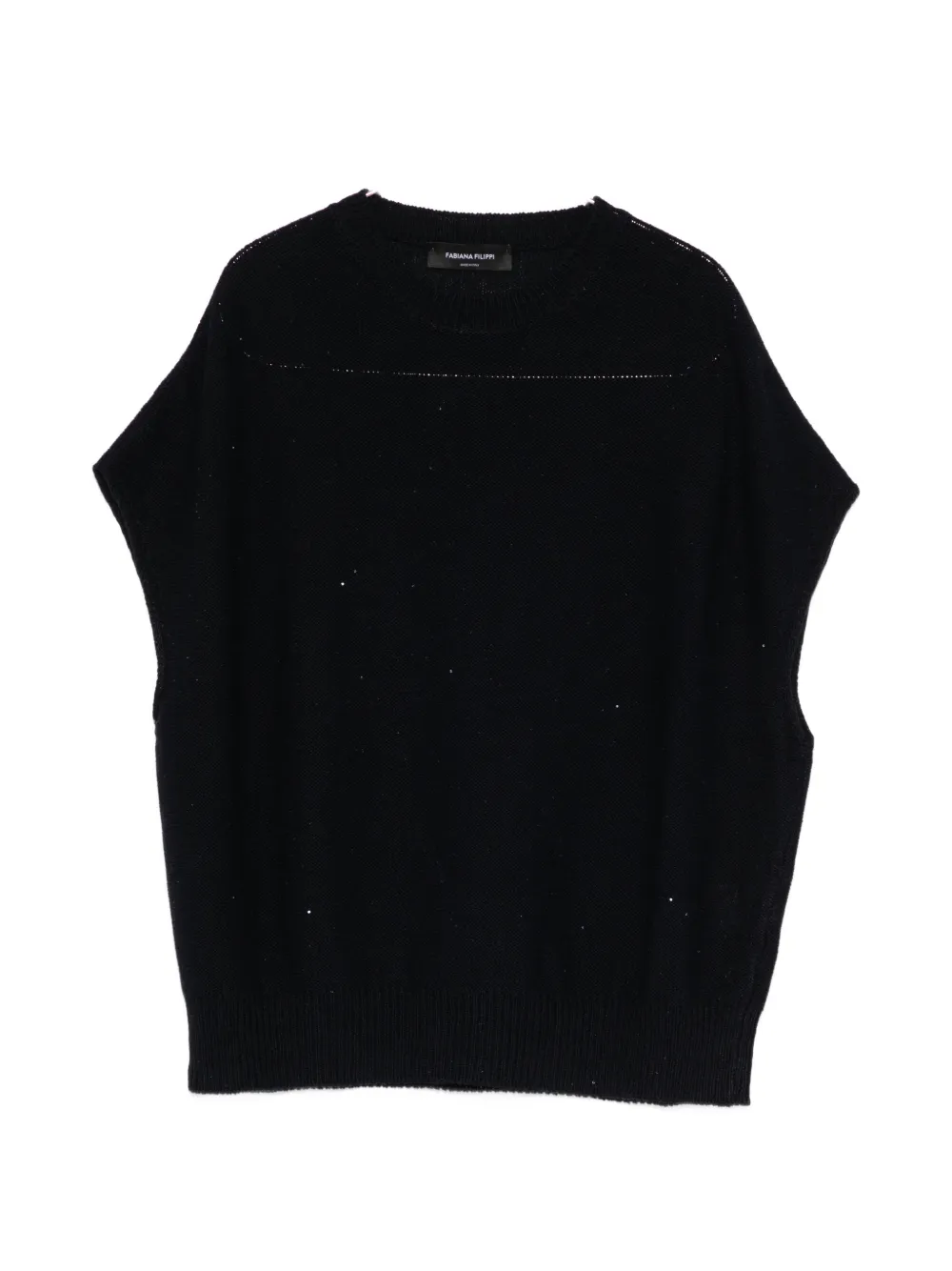 

Вязаный топ с перфорацией Fabiana Filippi, синий