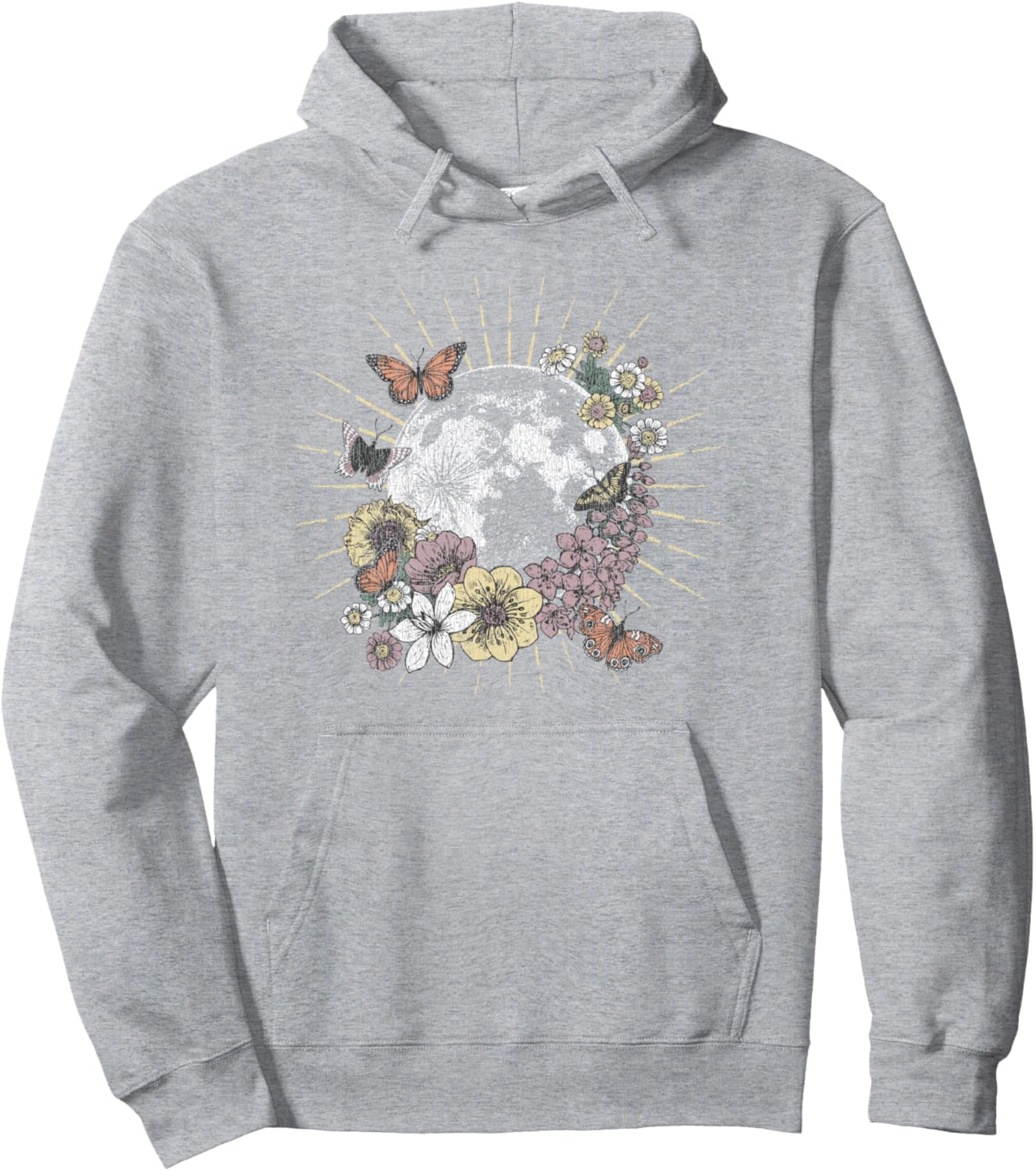 

Худи с цветочным принтом «Бабочка, кружащаяся над луной», серое Trendy Apparel, Серый, Худи с цветочным принтом «Бабочка, кружащаяся над луной», серое Trendy Apparel