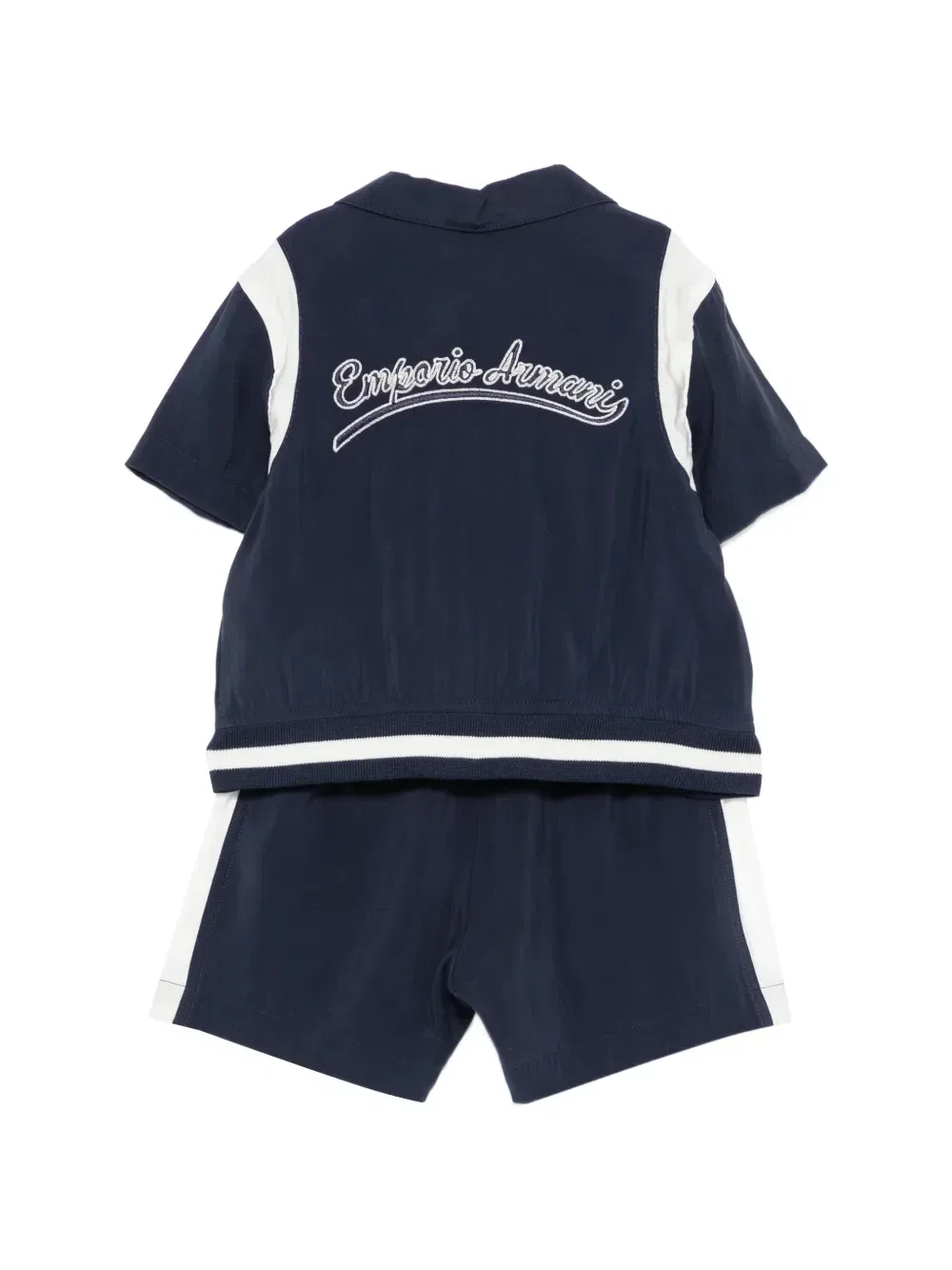 Комплект из футболки и шорт с вышитым логотипом Emporio Armani Kids, синий — фото 2