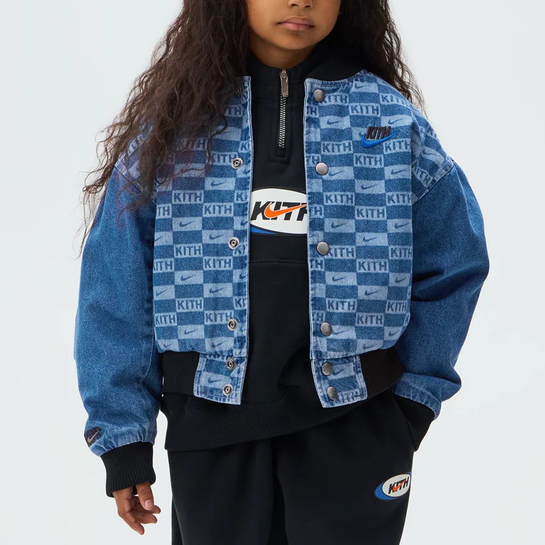 Детская бейсбольная куртка Nike KITH, mysterious marine синий — фото 4