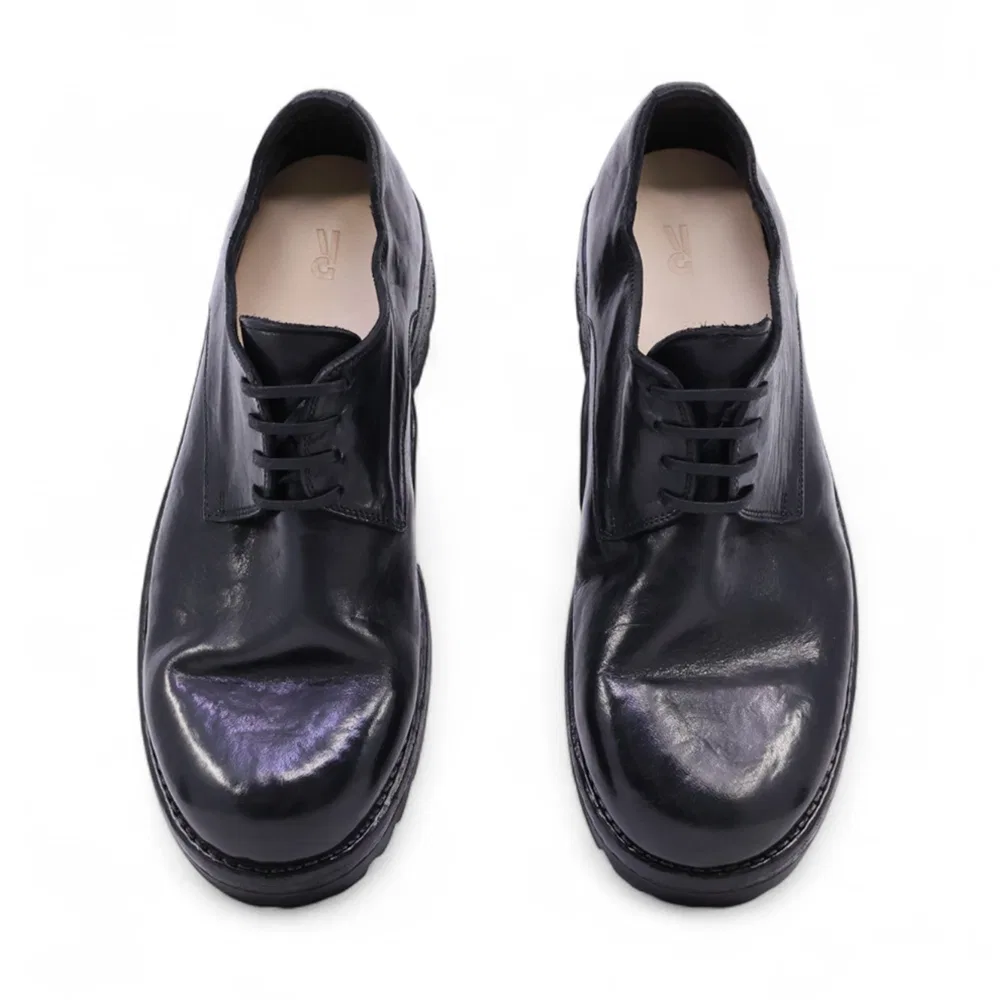 Мужские дерби туфли Goodyear welt на итальянской подошве Extralight чёрные от Yase — фото 2