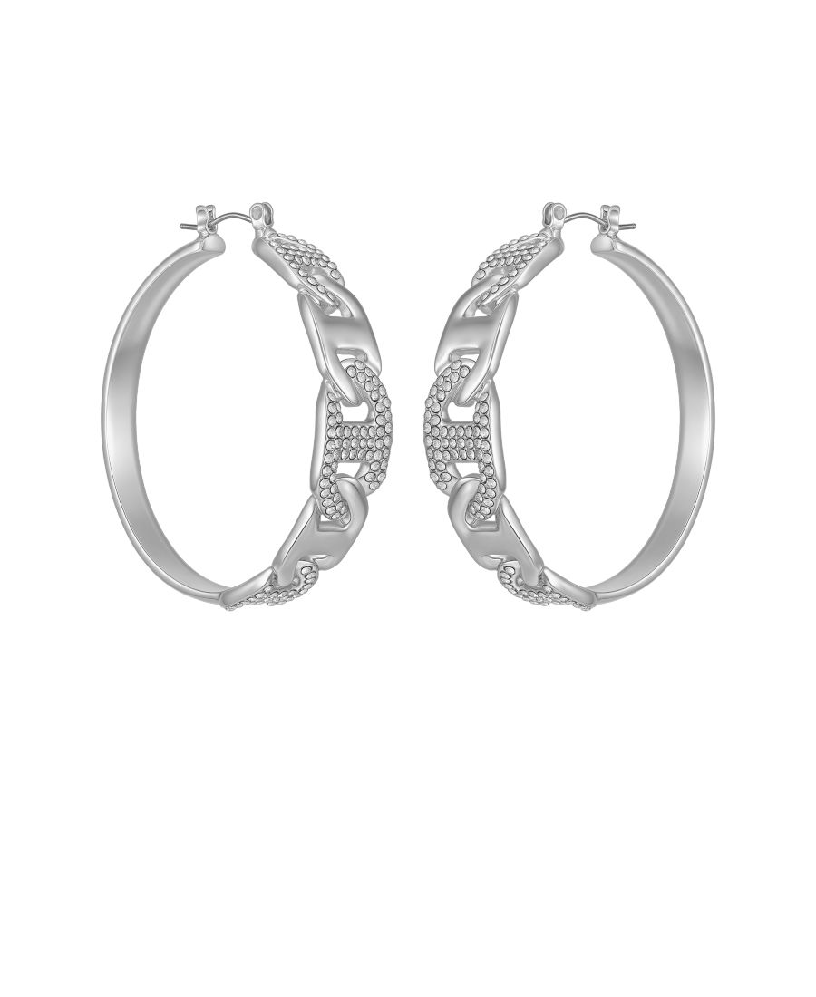

Серьги-кольца со стеклянными камнями (также в серебристом цвете) GUESS, Silver
