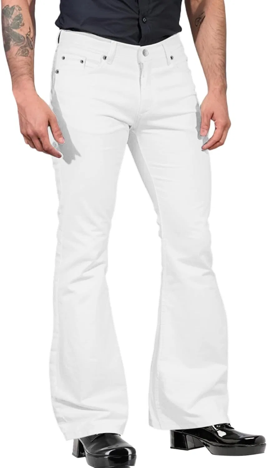 Джинсы клеш, деним, White