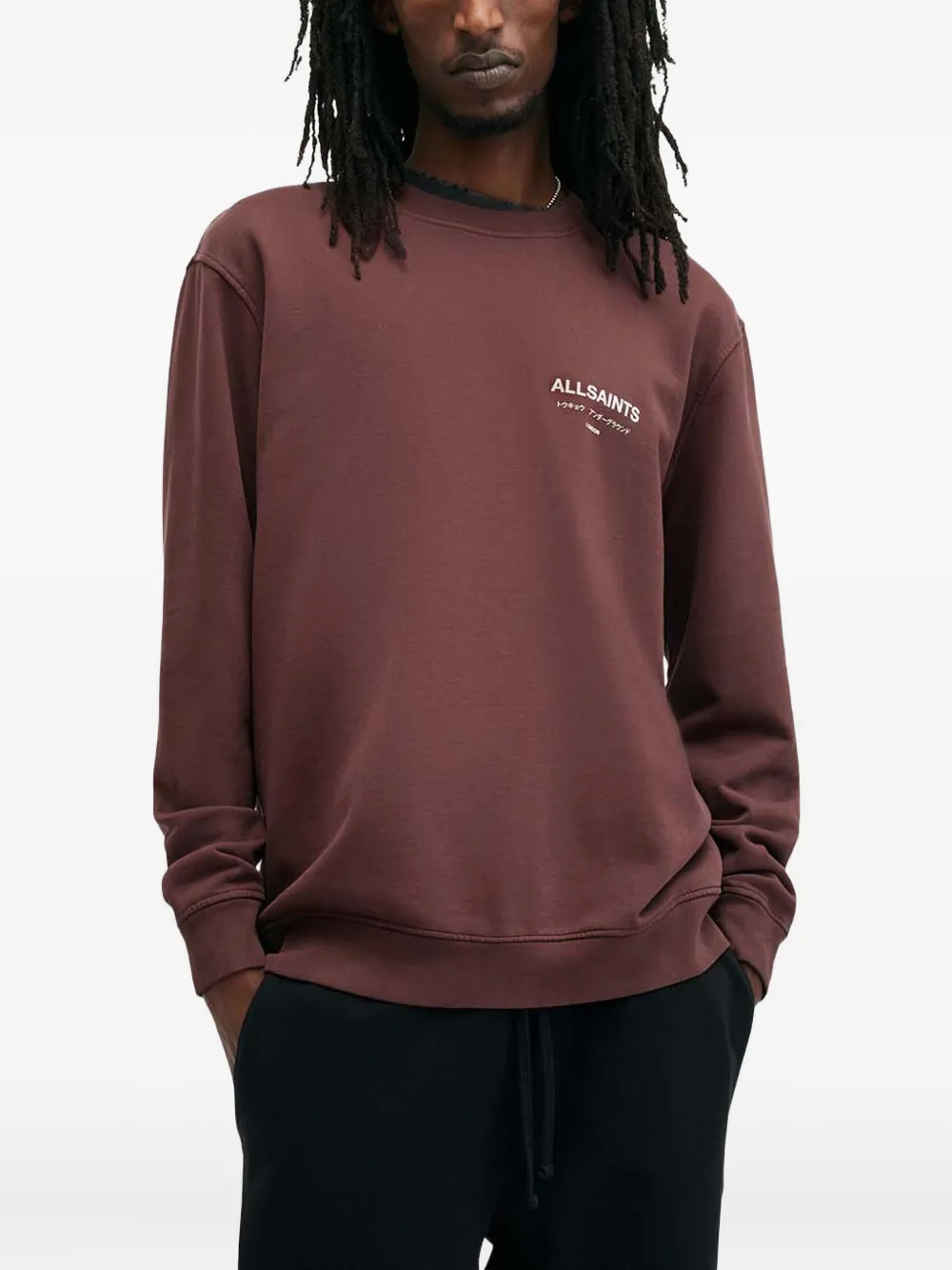 

Свитшот с принтом логотипа Underground AllSaints, коричневый