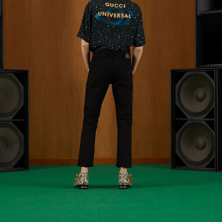 Джинсы мужские Gucci, классические, черный — фото 4