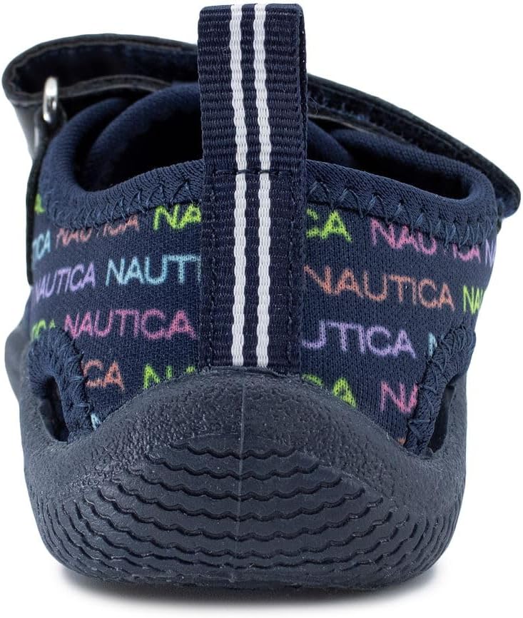 Детские защитные водные сандалии Nautica с закрытым носком, Navy Rainbow Logo — фото 3