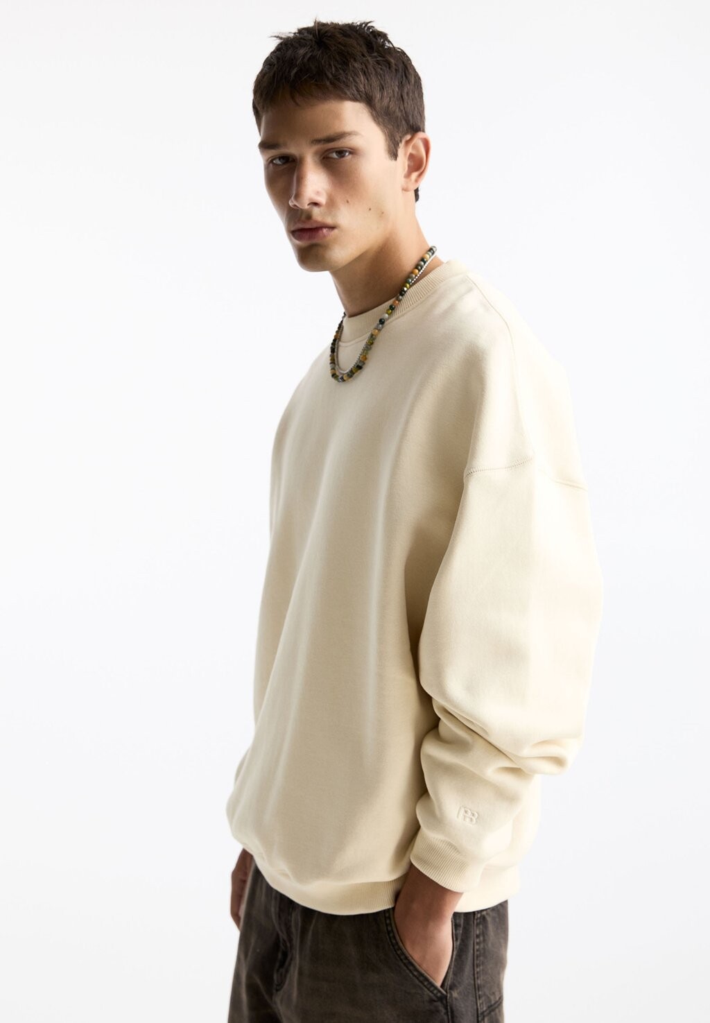 

Толстовка BOXY FIT PULL&BEAR, бежевый